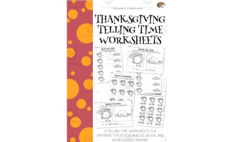 Thanksgiving Telling Time Worksheets