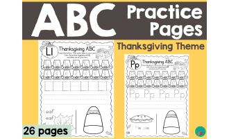 Thanksgiving Themed ABC Practice Pages