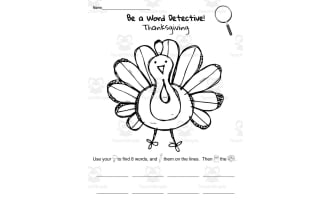 Thanksgiving Word Detective Printable