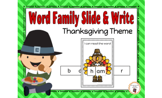 Thanksgiving Word Family Slide & Write Activity