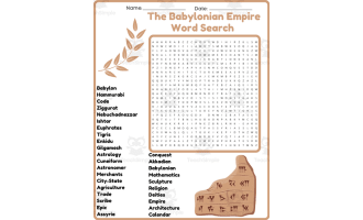 The Code of Hammurabi Word Search Worksheet Activities