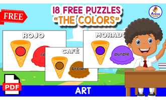 THE COLORS IN SPANISH | 10 FREE PUZZLES