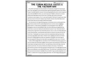 The Cuban Missile Crisis + The Vietnam War Reading Packet