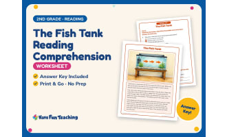 The Fish Tank Reading Comprehension Worksheet – 2nd Grade Animals