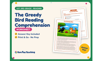 The Greedy Bird Reading Comprehension Worksheet – 1st-3rd Grade