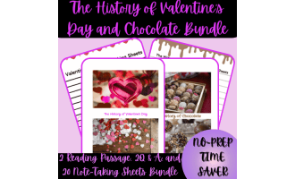 The History of Valentine's Day & Chocolate Reading Passage Bundle