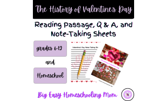 The History of Valentine's Reading Passage, Q & A, and Note-Taking
