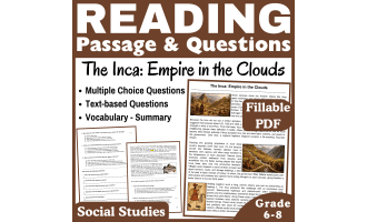 The Inca: Social Studies Reading Comprehension Passage. Fillable PDF