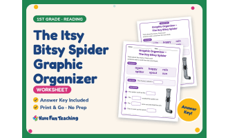 The Itsy Bitsy Spider Graphic Organizer Worksheet – 1st Grade Practice