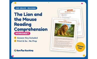 The Lion and the Mouse Reading Comprehension Worksheet – 2nd Grade