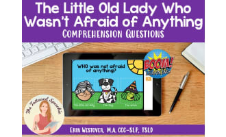 The Little Old Lady Who Wasn't Afraid of Anything WH- Questions - BOOM Cards