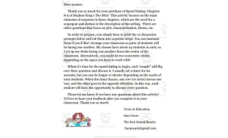 The Mist chapters 8-9 Speed Dating Text Analysis! Suspense: Scapegoat/ diction