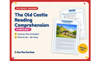 The Old Castle Reading Comprehension Worksheet – 5th Grade History