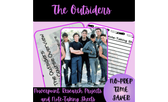 The Outsiders Powerpoint, Research Projects, & Note-Taking Sheets