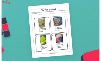Parts of a Book Worksheet – Grade 1 Reading