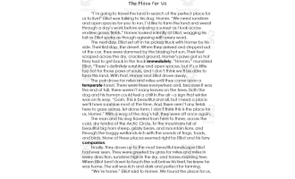 "The Place for Us" Comprehension Activity
