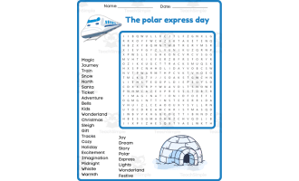 THE POLAR EXPRESS DAY Word Search Puzzle Worksheets Activity