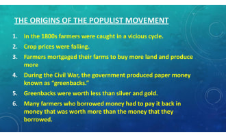 The Populists Notes and Outline