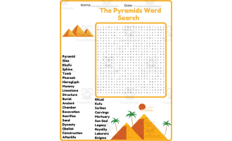The Pyramids Search Worksheet Activities (3rd, 4th, 5th & 6th Grade)