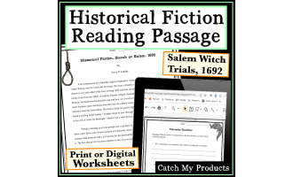 The Salem Witch Trials Historical Fiction Story with Questions