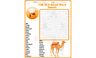 THE SILK ROAD Word Search Puzzle Worksheet Activity - History of Asia