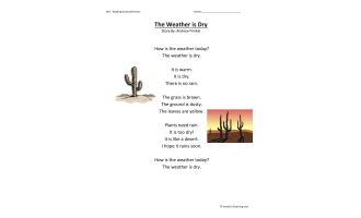 The Weather is Dry Reading Comprehension Worksheet