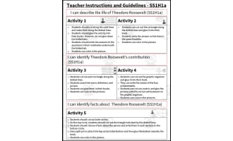 Theodore Roosevelt Interactive Notebook | SS1H1a, SS1H1b, SS1G1a, SS1CG1