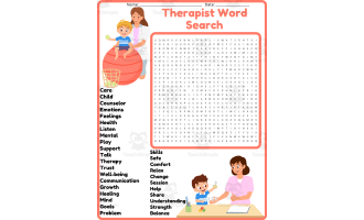 Therapist Word Search Puzzle Worksheet Activities