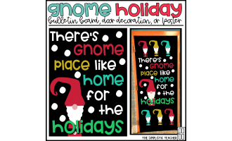 There's Gnome Place Like Home Christmas Bulletin Board Kit, Door Decoration Set, or Poster