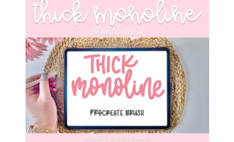 Thick Monoline Procreate Brush