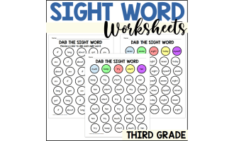 Third Grade Dab a Sight Word Worksheets