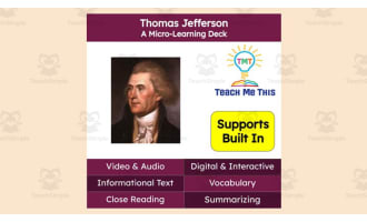 Thomas Jefferson | Reading Comprehension Deck | Interactive Lesson