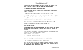 Three Billy Goats Gruff Reader's Theater