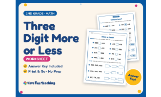 Three Digit More or Less Worksheet – 2nd Grade Inequalities Practice