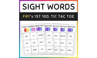 Tic Tac Toe Practice Game: Fry Sight Words 1st 100