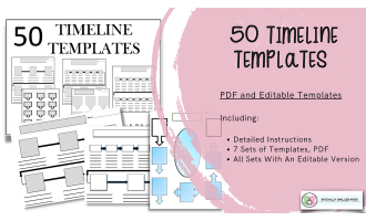 Timeline Templates, 50 Differentiated Timelines, Editable Version Included