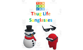 TinkerCAD step-by-step instructions for Thug Life Sunglasses