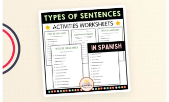 Tipos de Oraciones - Four Types of Sentences Worksheets in Spanish