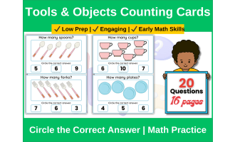 Tools & Objects Counting Task Cards | Early Math Activity