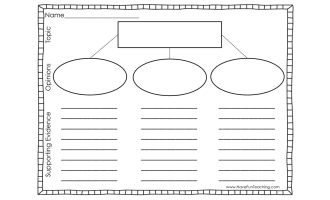 Topic Opinion and Supporting Evidence Mind Map Worksheet