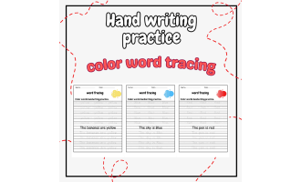 trace color words worksheets - color words handwriting worksheets.