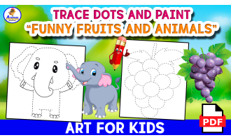 TRACE THE DOTS AND PAINT - Art Activity - Fruits and Animals