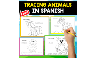 TRACING ANIMALS IN SPANISH | 10 FREE PAGES