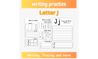 tracing letter j worksheets for kindergarten - handwriting letter j