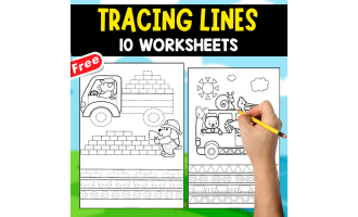 TRACING LINES | 10 WORKSHEETS | FOR KIDS