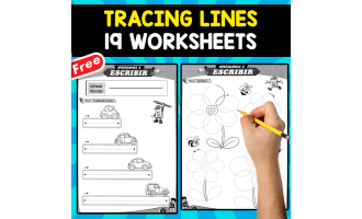 TRACING LINES | 19 WORKSHEETS IN SPANISH LANGUAGE