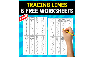 TRACING LINES | 5 FREE WORKSHEETS FOR KIDS