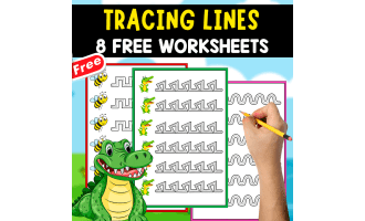 TRACING LINES | 8 FREE WORKSHEETS | ANIMAL THEMED