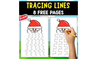 TRACING LINES OF CHRITSMAS | 8 FANTASTIC WORKSHEETS
