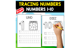 TRACING NUMBERS 1 TO 10 | FREE MINIBOOK OF HANDWRITING